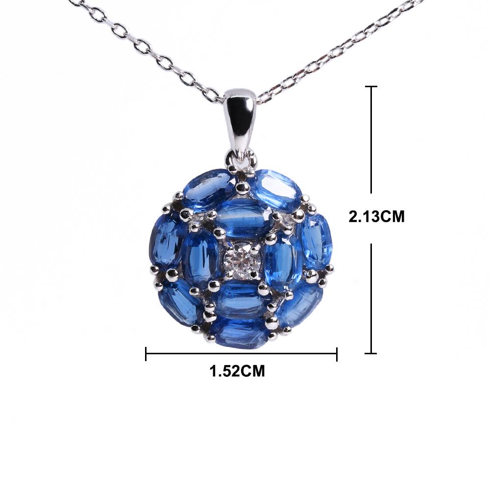 Light Luxury Real Gemstone Natural Blue Kyanite Pendant Necklace 925 Silver Fine Jewelry Elegant and Noble Gift for Women