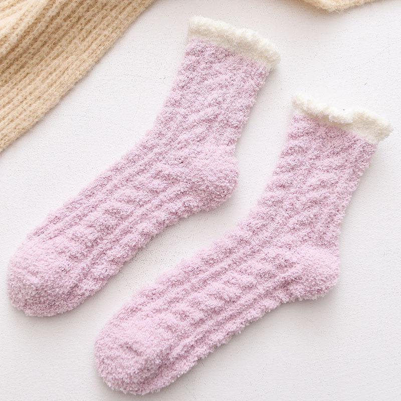 Winter Mid-Calf Coral Fleece Warm Socks for Home and Postpartum
