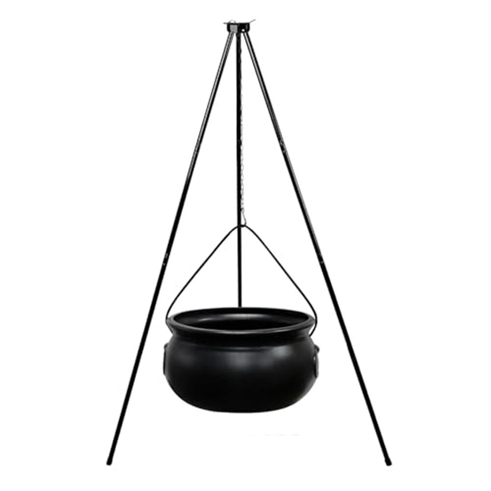 Large Witches Cauldron on Tripod 51 Inch with Lights for Halloween Indoor Outdoor Spooky Centerpiece and Candy Bucket