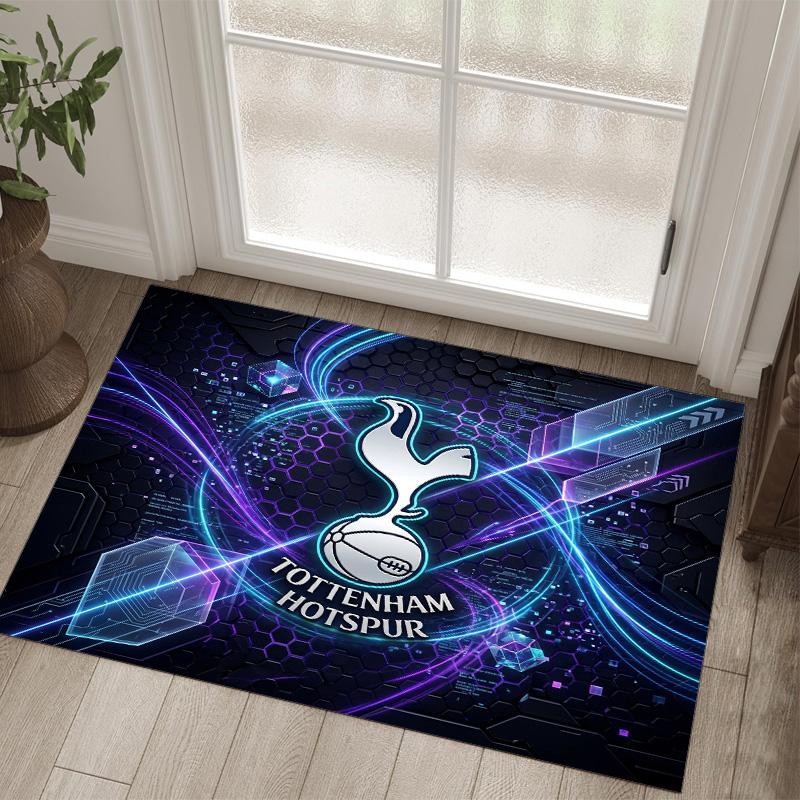 Tottenham Hotspur Design Crystal Velvet Carpet Cozy Non?Slip Printed Rug For Bedroom Living Room Entrance