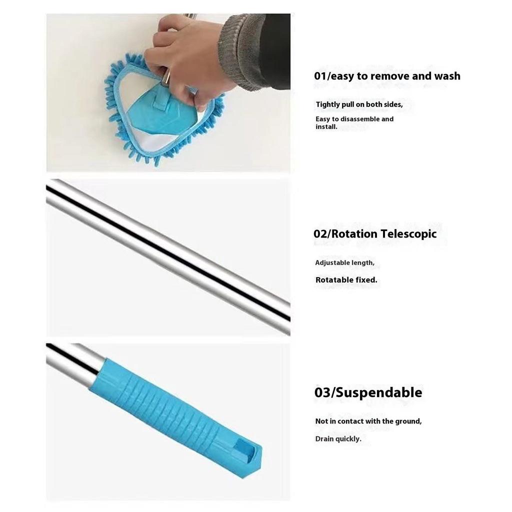 Wall-cleaning mop blue 2m