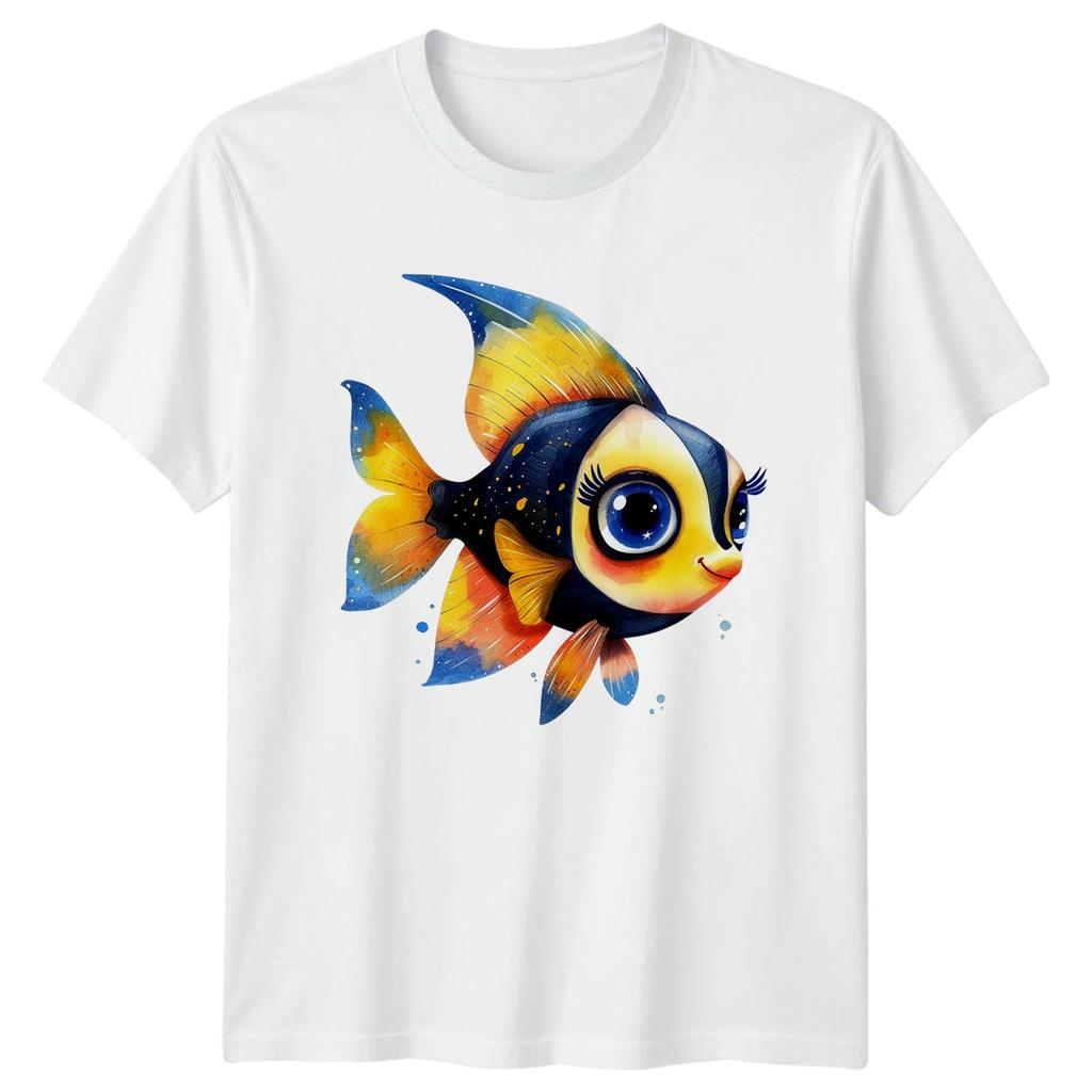 Cute Watercolor Tropical Fish T-Shirt Aquatic Wildlife Gift For Him And Her