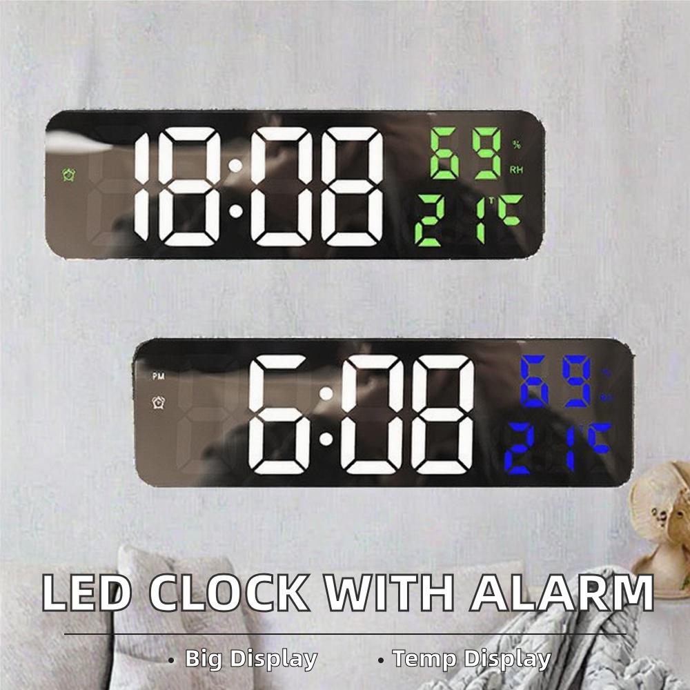 Large Screen LED Digital Wall Clock Calendars Electronic Movement Plastic Luminous Desktop Timer Temperature Display Alarm