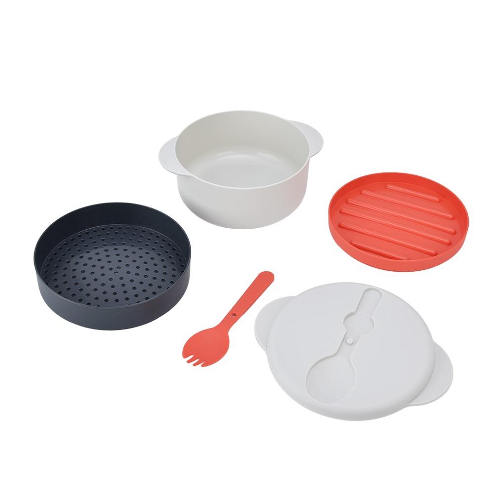 Prevent Burns Handle Microwave Steaming Container Home Cooking