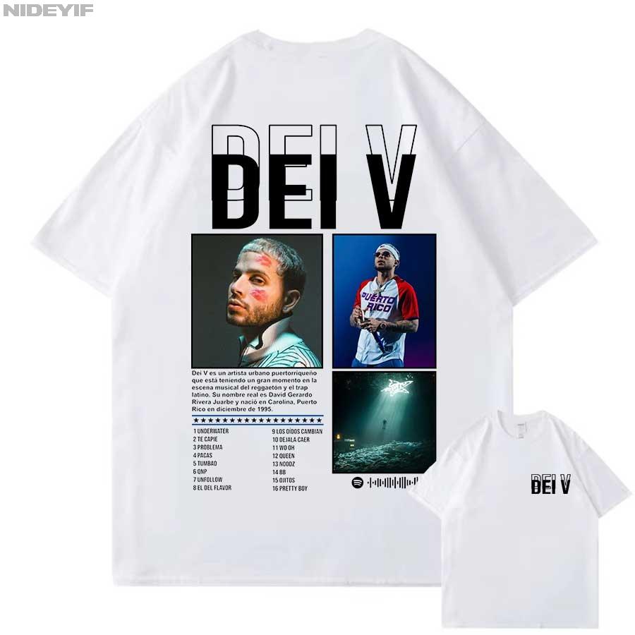 Dei V Quien Es Dei V Tour 2026 T shirt for Unisex Women Hiphop Streetwear Oversized Tops 100 Cotton TShirt EDV3