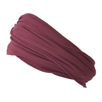 CHARM Stretchigt Brett Turban Enkel att Viskos och Rayon Enfärgad Hårband, Stil, [En Storlek/Vinröd]