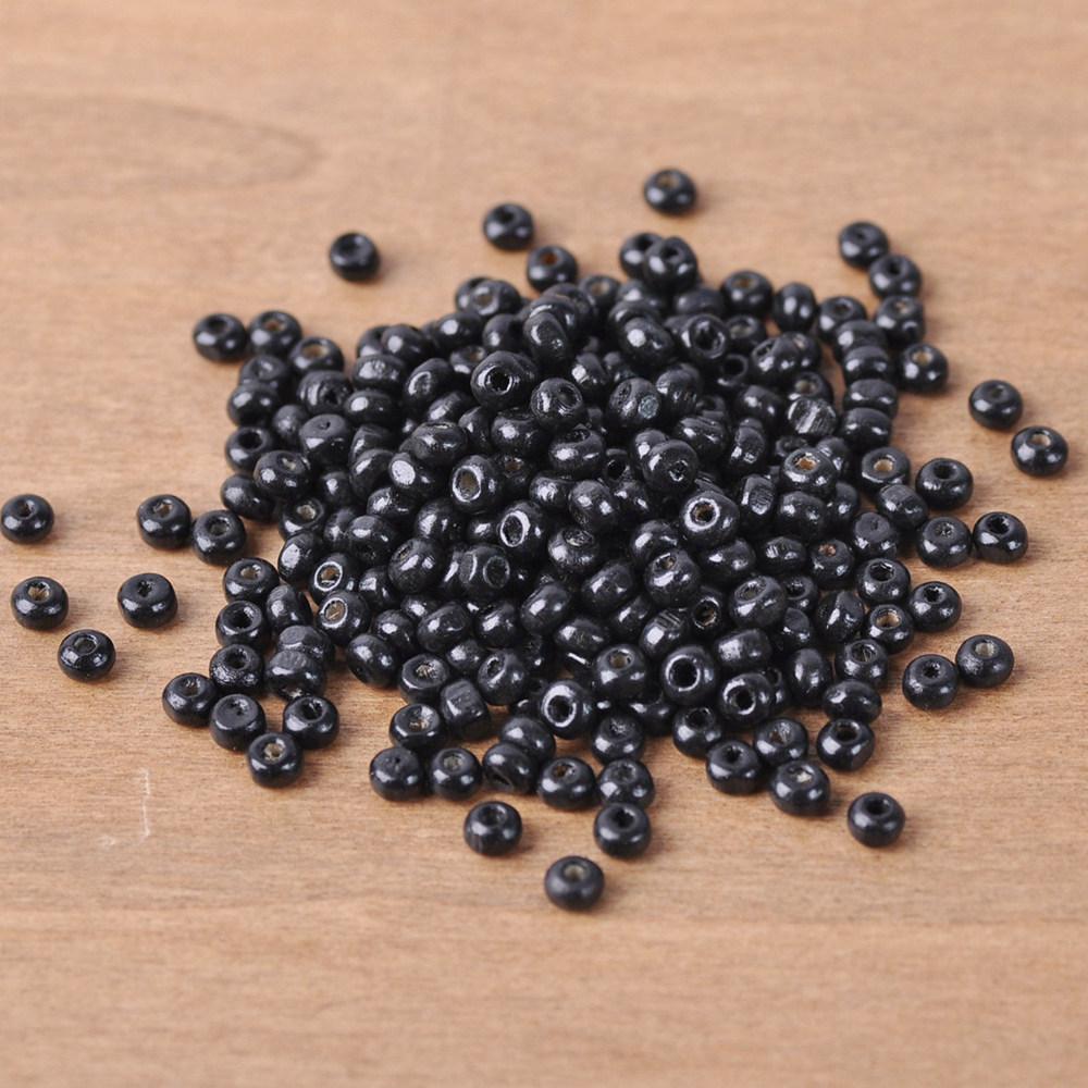 1000pcs Round 4mm Plated Coated Color Natural Wood Small Loose Spacer Beads for DIY Crafts Woodcraft Jewelry Making Accessories