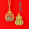 Chinese Alloy Seven Holy Gourd Pendant Necklace Pendant Sweater Chain Pendant Ornament Crafts Gift Decoration