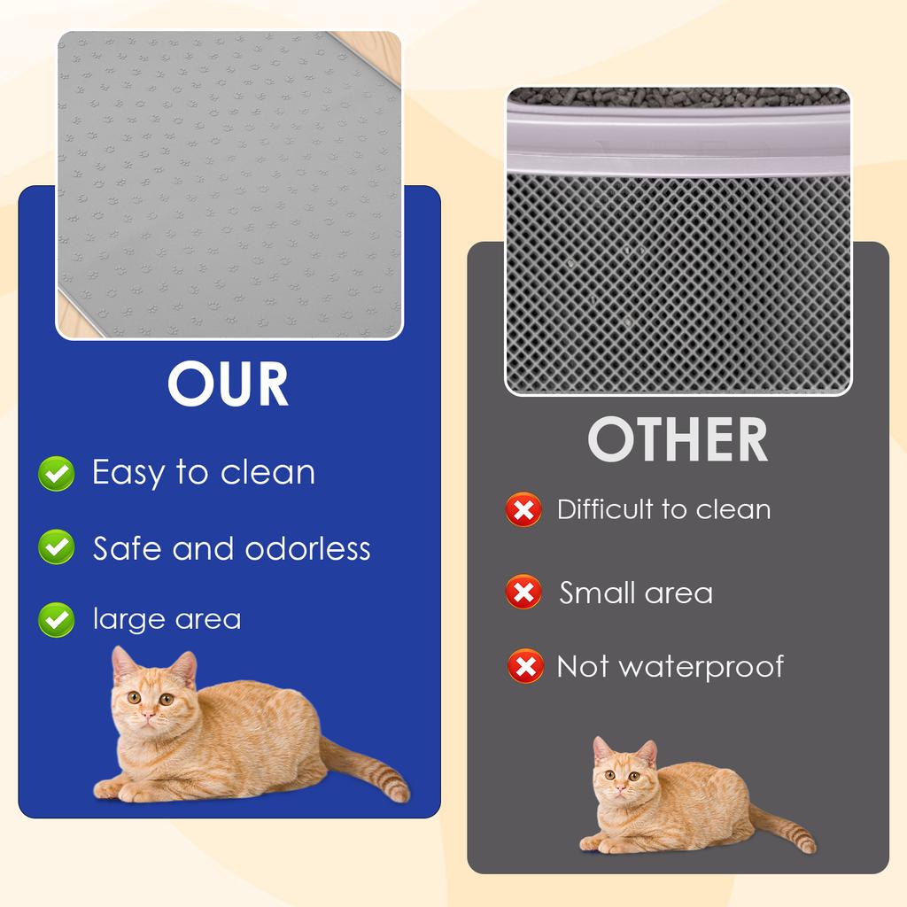 Silicone Cat Litter Mat Waterproof Pet Litter Box Pad Washable Bed Mat Easy to Clean Non-Slip Toilet Pad Placemats Clean Product