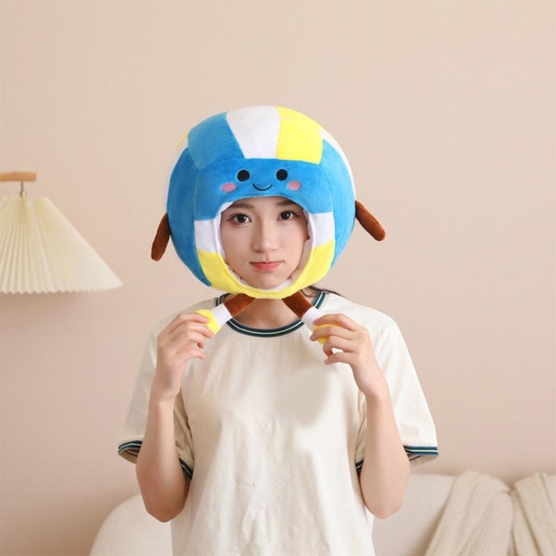 Breathable Cotton Full Coverage Costume Cap Adjustable Strap Perfect For Volleyball Fans Cheering Performances