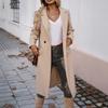 2024 Autumn/Winter Turn-Down Collar Extra Long Cardigan Coat for Women