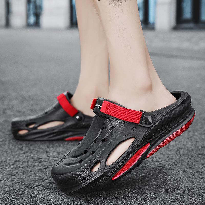 Fashion Men's Anti Slip Thick Sole Beach Sandals, Lightweight Summer Garden Shoes, Soft Platform Water Shoes, Outdoor Fashion, 2024