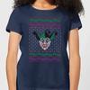 DC Joker Knit Women's Christmas T-Shirt - Navy