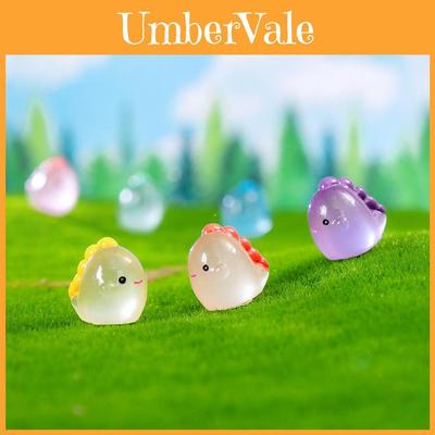 Adorable Glow In The Dark Mini Dinosaur Figurines Resin Plastic Garden Decor