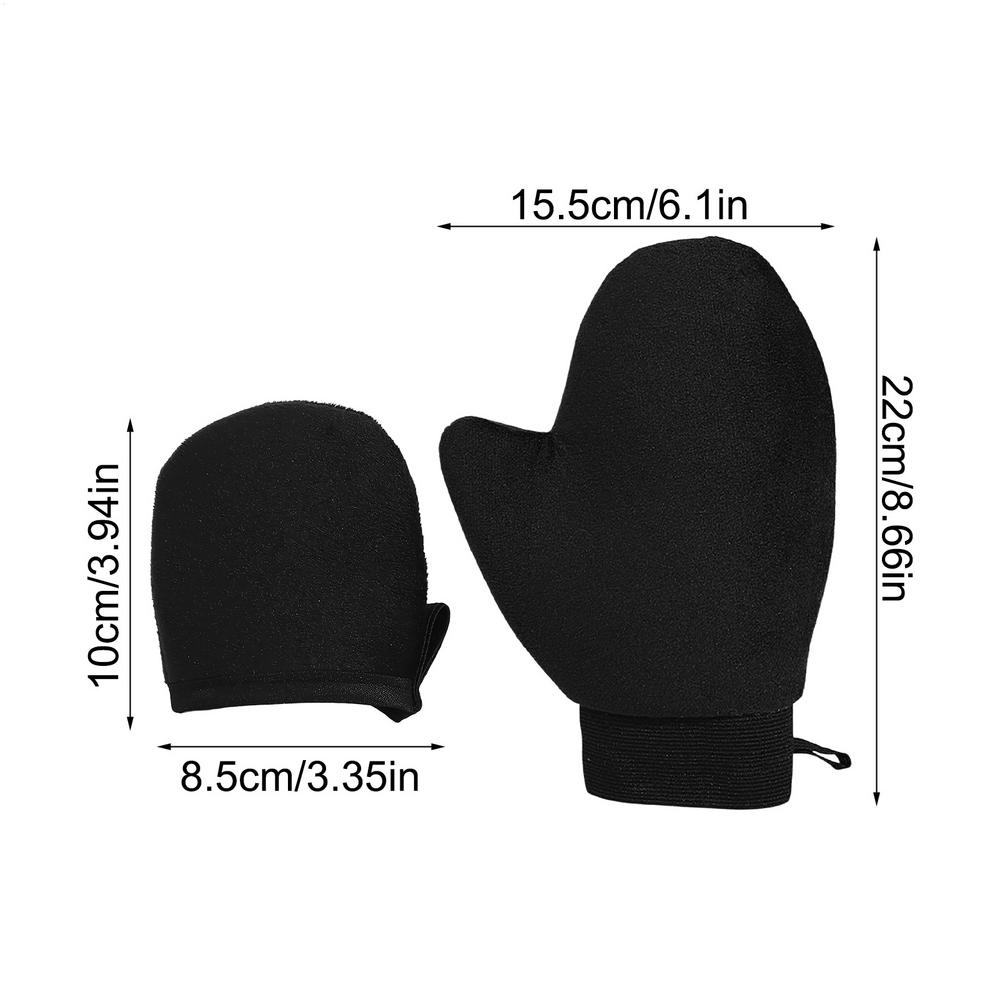 1PC Body Lotion Glove Self-Tanning Mitt Double-Sided Prevents Sticky Hands Applicator Quick Dry Flocking Glove Makeup Applicator чёрный