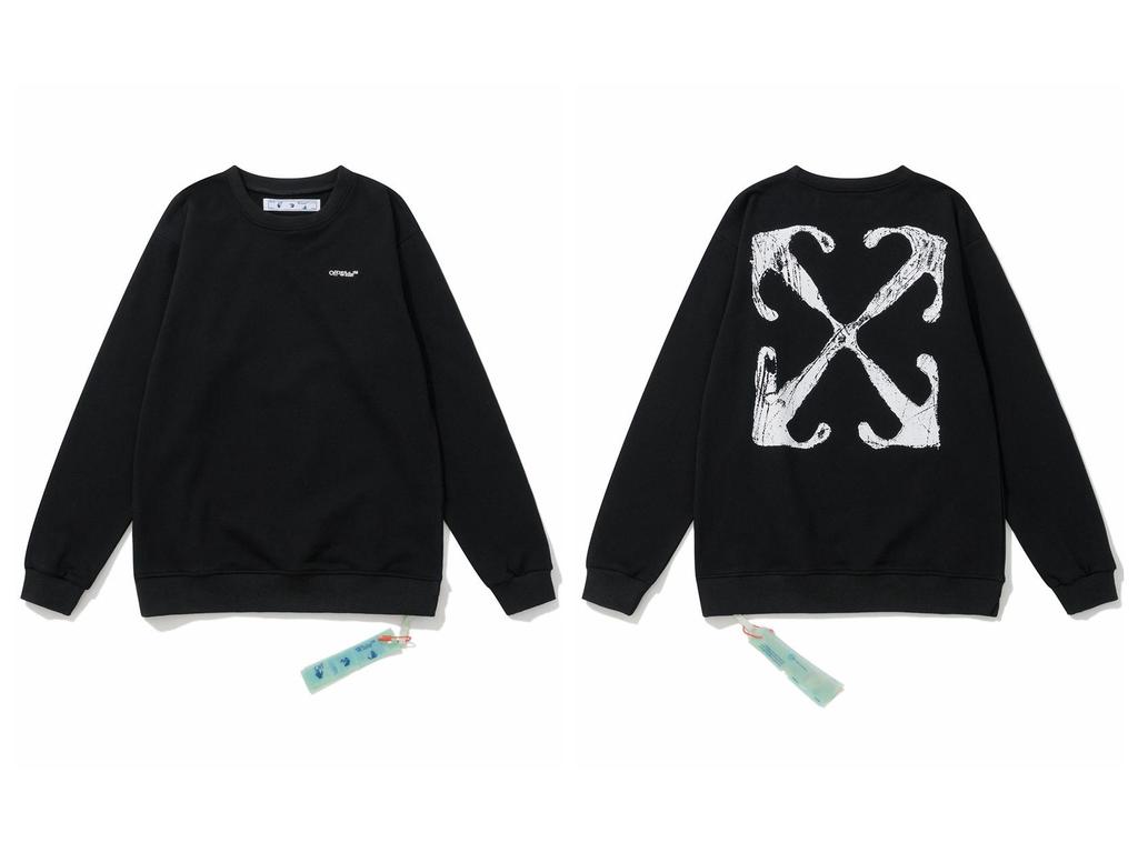 OFF Spray Pfeildruck Unisex Streetwear Kapuzenpullover mit Rundhalsausschnitt