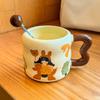 Hochwertige Keramiktasse mit Deckel Freundin Souvenir Geschenk für Mädchen Geburtstagsgeschenk praktische Keramiktasse kreatives Geschenk