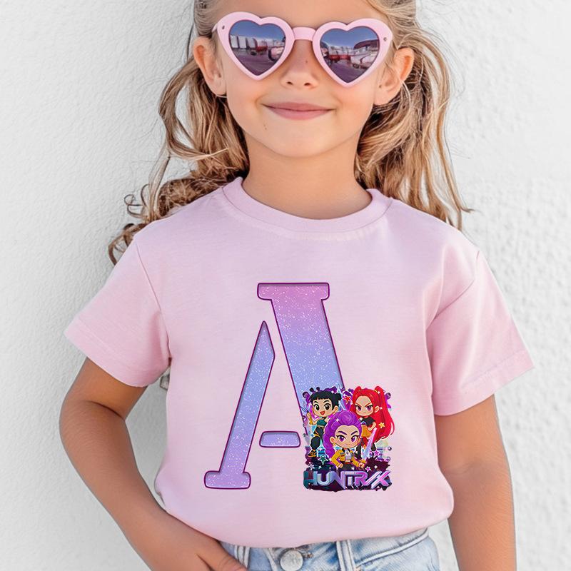 

Хит продаж KPOP Корейская волна Ведьмина охота с принтом футболка с коротким рукавом и круглым вырезом для мужской и женской одежды 150cm