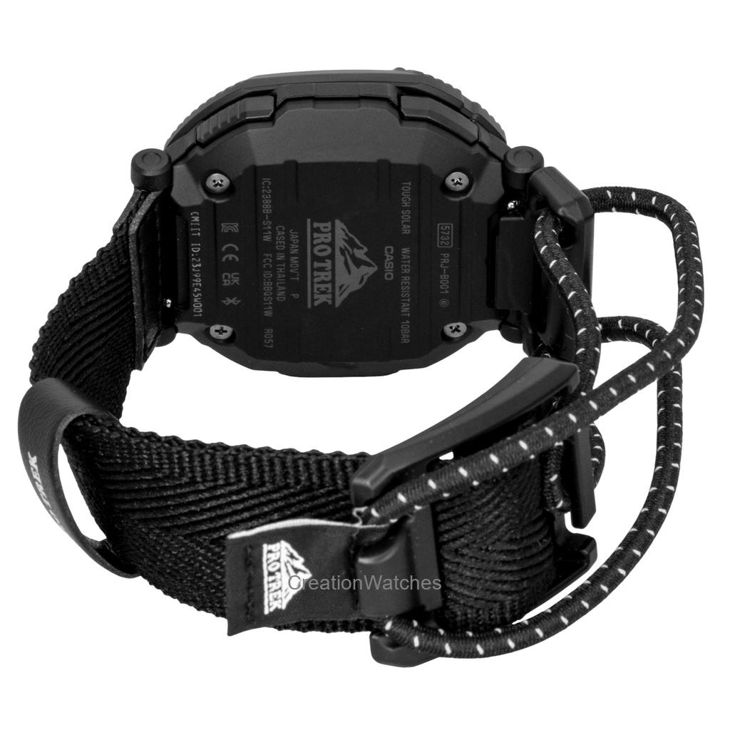 Casio Pro Trek Analog Digital Smartphone Link Fabric Strap Black Dial Solar PRJ-B001B-1 100M Men's Watch