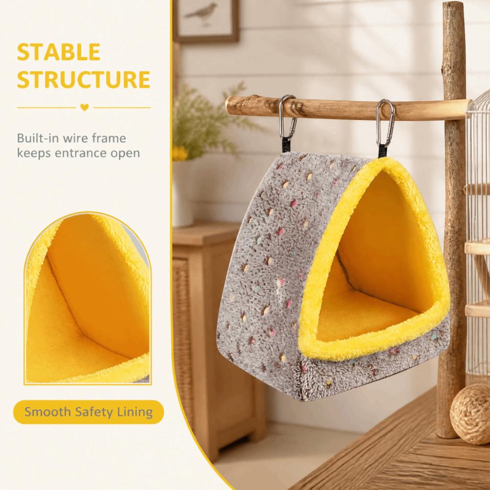 Plush Material Bird Hammock House Support Board Plush Bird Bedding Bird Roost House For Parrot