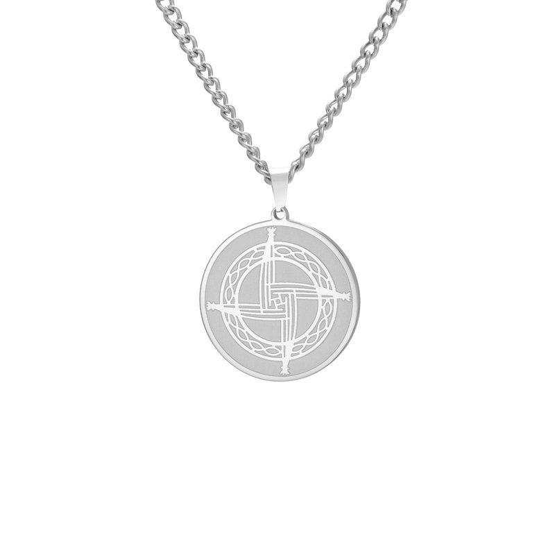 Double Sided Saint Brigid And Saint Benedict Pendant Necklace Vintage Religious Amulet Jewelry For Men Women