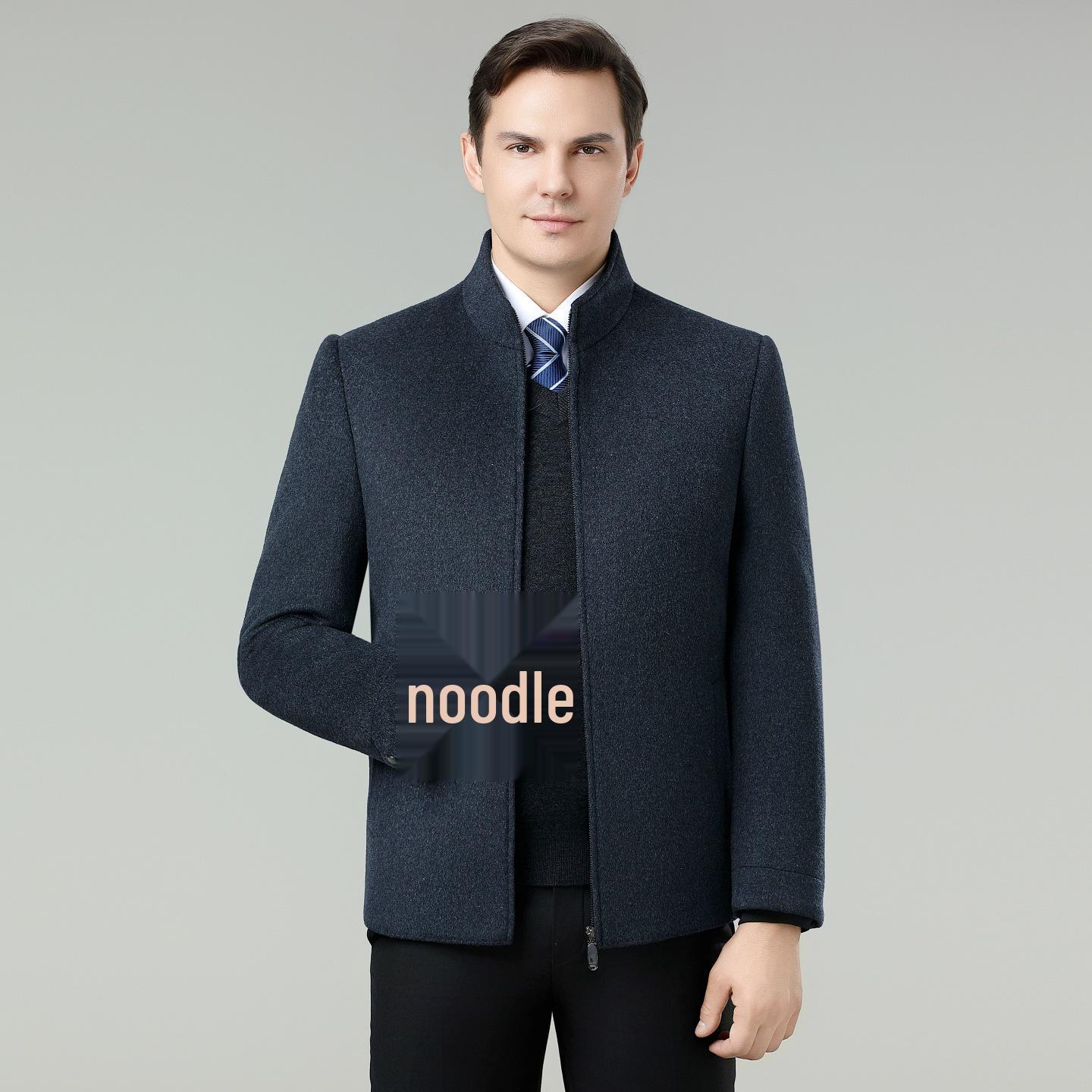

Men s Reversible Cashmere Coat with Detachable Down Liner & Stand Collar for Business, Autumn/Winter. 190 темно-сірий