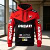 Herren Ducati Corse MotoGP Racing Hoodie Pullover Sweatshirt Lässig Motorrad Sport Kapuzenoberteil