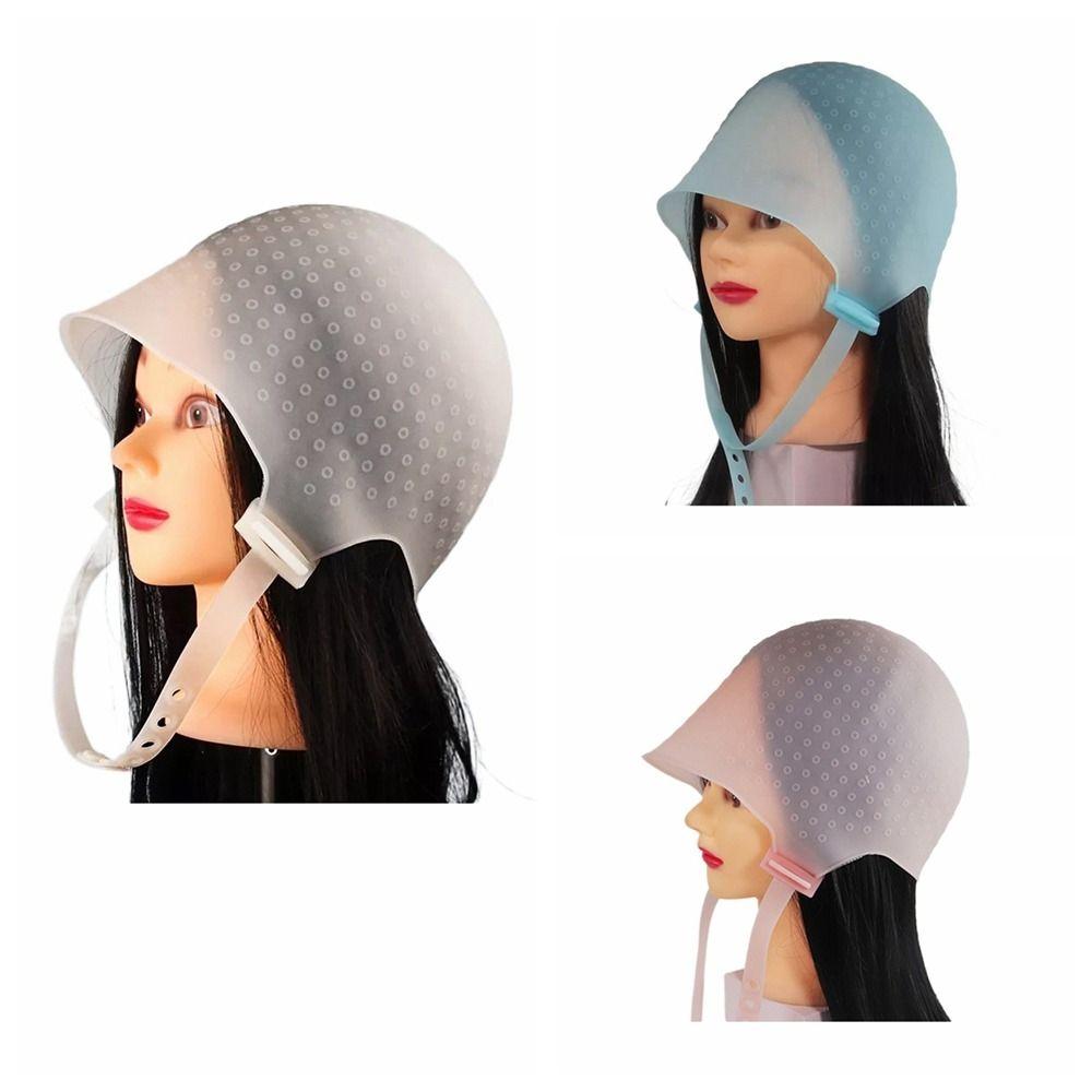 Reusable Highlighting Dye Cap Silicone Hair Coloring Cap DIY Adjustable Hair Dye Hat  Barber