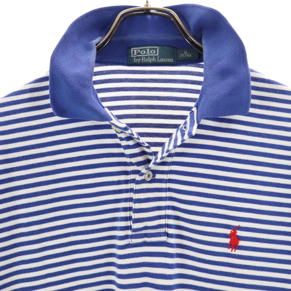 Polo by Ralph Lauren Border Short Sleeve Polo Shirt M Blue Men's Used