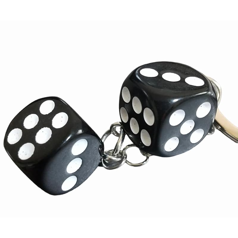 

black dice keychain dice key ring key ring