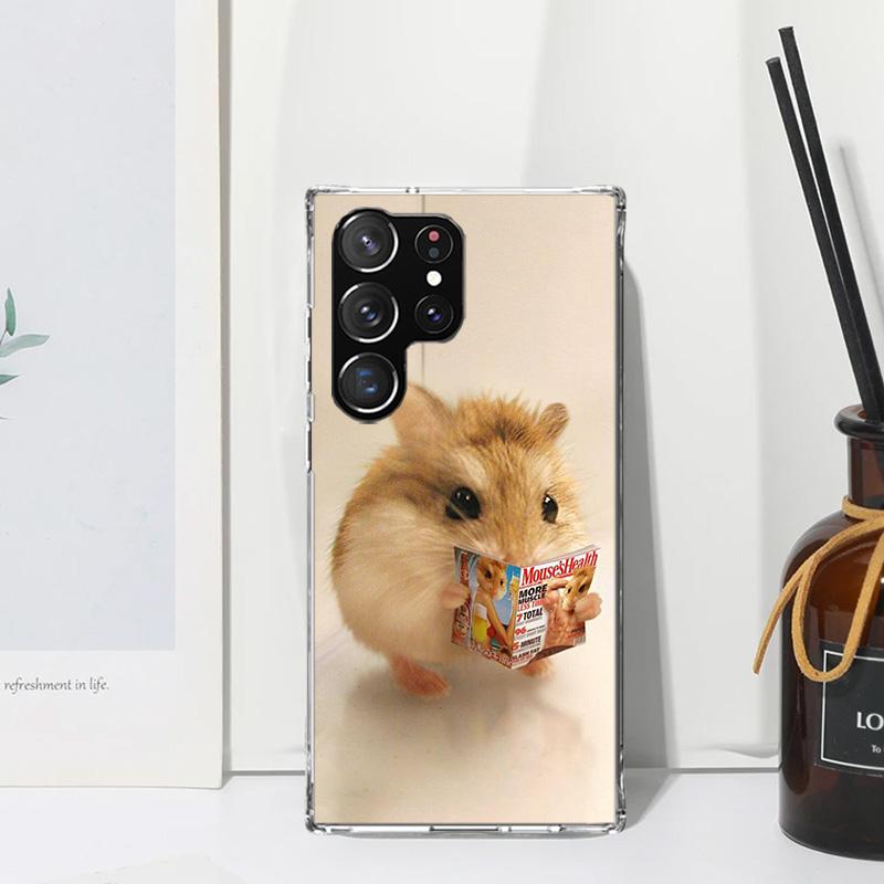 Cute Lovely Pet Hamster Phone Case For Samsung Galaxy S25 S24 S23 S22 Ultra S21 FE S20 Plus S10 + S10E Art Fundas Back Cover S24