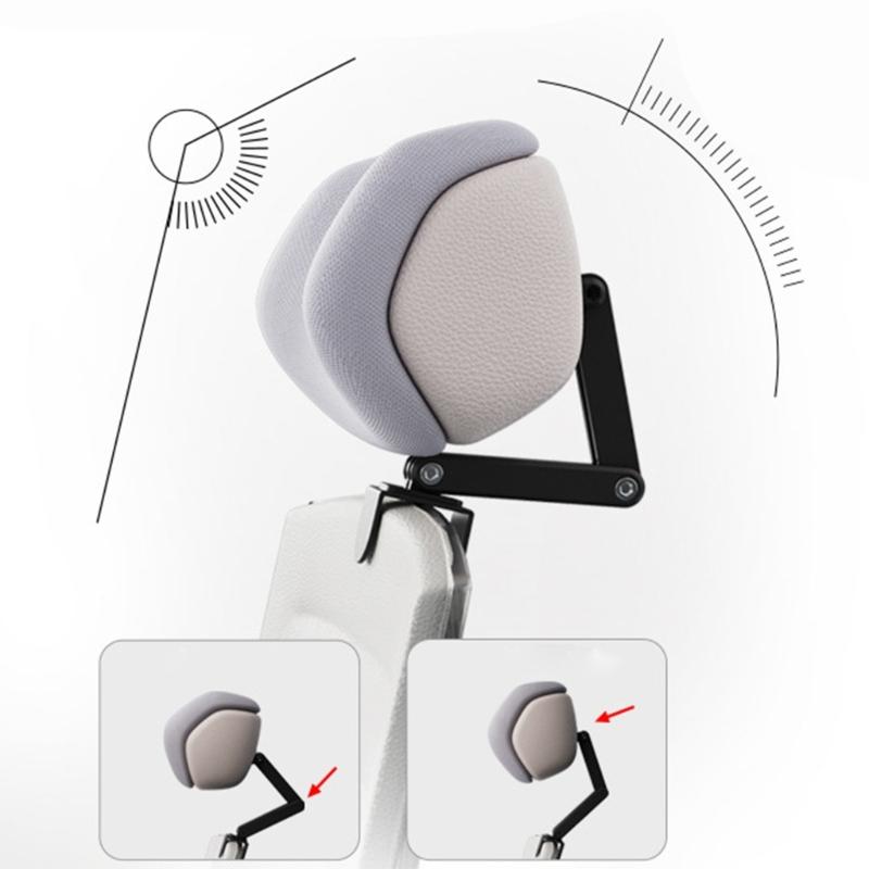 Ergonomic Neck Cushion For Office Chairs Removable Headrest Attachment With Memory Foam Cores Adjustable Height Angled