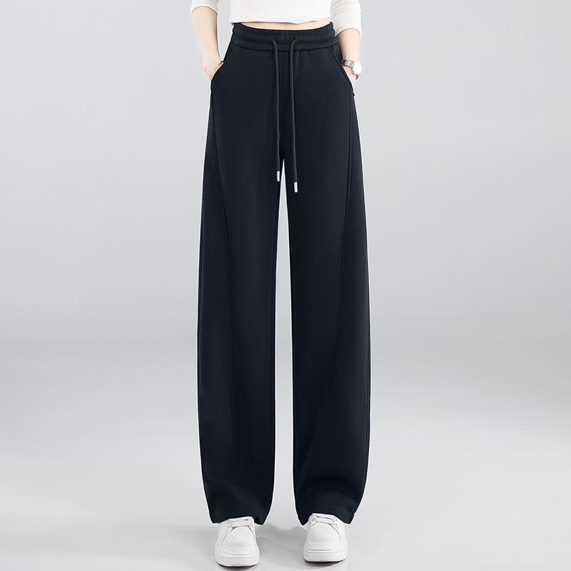 Yellow Women s Wide-Leg Cropped Pants - 2026 Spring/Autumn Slimming, Versatile, Drapey Commute Sweatpants 27/M (95-105 lbs)