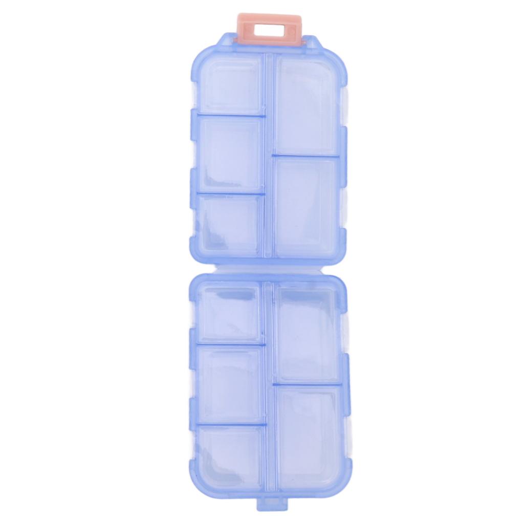 Medicine Box Medicine Case Plastic Waterproof 10 Compartments Buckle Lock Weekly Portable Medicine Container