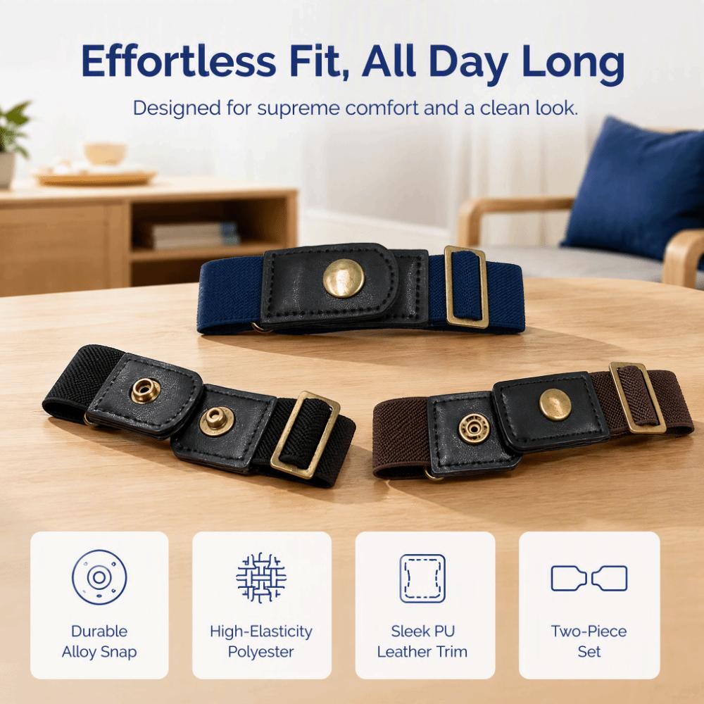 2PCS No-Sew Jean Waist Tightener Adjustable Waist Belt New Buckleless Belt Casual