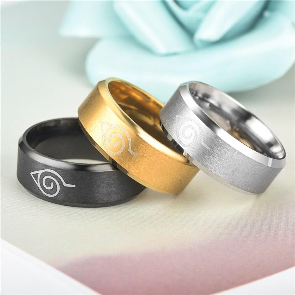 Anelli Anime Konoha Anello in Acciaio Inossidabile Per Uomini Donne Gioielli Cosplay Regali