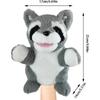 Animal Hand Puppets with Movable Mouth Plush Raccoon Stuffed Animal Hand Puppets Toys Interactive Plush Toys Kids Adults Animal Hand Puppets for Role