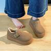 Fashion Women's Fashion Thick Sole Cotton Boots Winter New Round Head Suede Deep Mouth Metal Buckle Non-slip Low-top Shoes