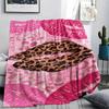 1Pc Leopard Mouth Print Flannel Blanket, High Quality Comfortable for All Seasons, Home Decor, Warmth and Comfort, Perfect for Gifts