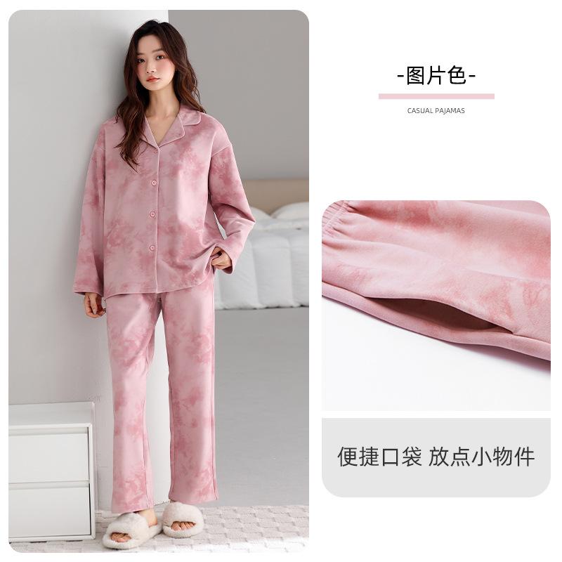 Pajamas Women'S Autumn And Winter Warm German Velvet Double-Sided Polished Loungewear Thin Velvet Suit Can Be Worn Outside