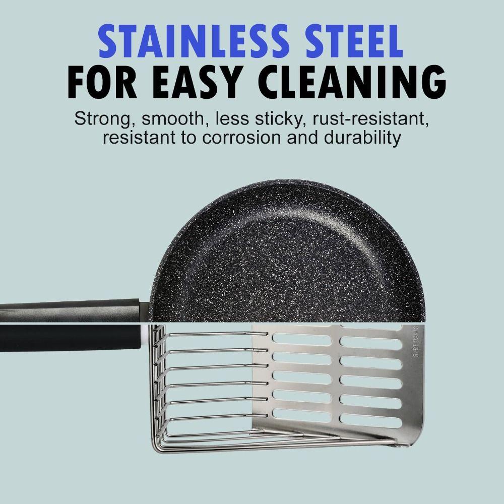 Hanging Design Cat Litter Shovel Stainless Steel Pet Feces Cleaner Pet Cleaner Scoop  Poop Lifter