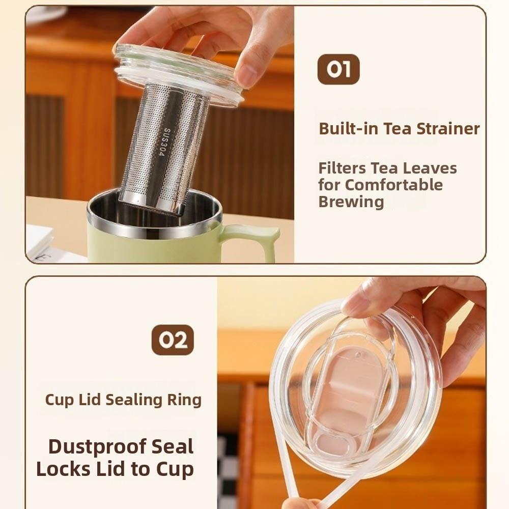 with Tea Filter Thermal Mug Heat-resistant Leak-Proof Insulated Coffee Cup Large Capacity Insulated Water Cup Students Gift