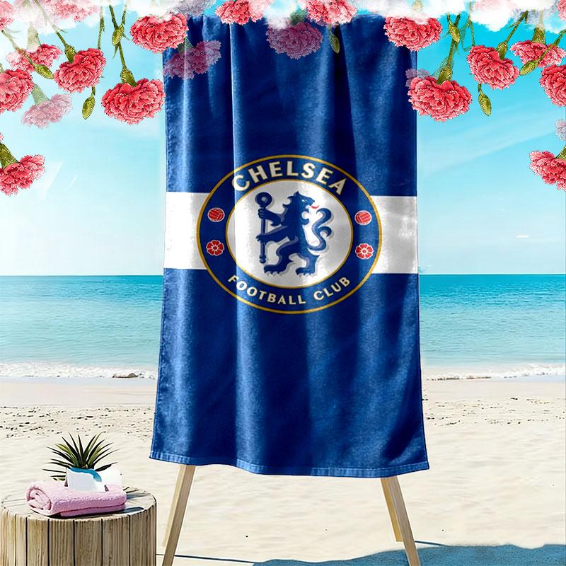 Chelsea F Print Beach Towel, Large Soft Quick Dry Towel for Beach Camping Swimming