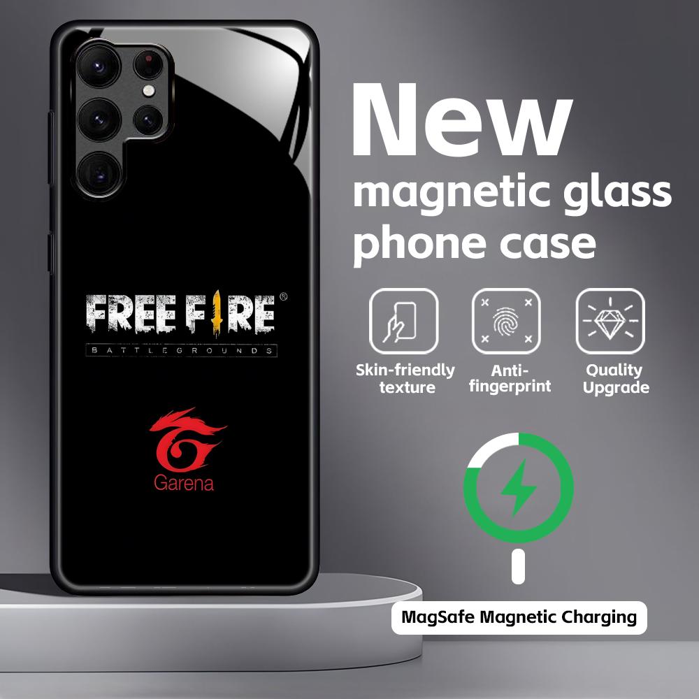 Garena Free Fire Phone Case For Samsung S26 S25 S24 S23 S22 S21 Plus Ultra Note20 Glass Magnetic Case