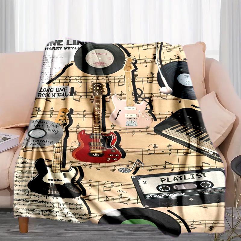 

1PC Musical elements printed blanket, all season lightweight home office outdoor nap multifunctional blanket A10 80cm x 120cm