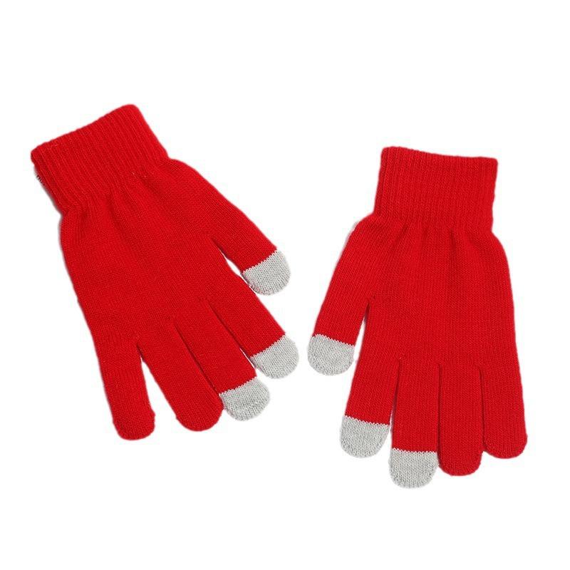 Solid Color Knit Touchscreen Gloves: Elastic & Warm, Perfect for Students - Ideal for Mobile Use In Autumn & Winter.
