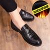 Leather Shoes Autumn Dress Casual Soft Sole Inner Height Increase Hair Stylist British Pointed Head Winter Velvet