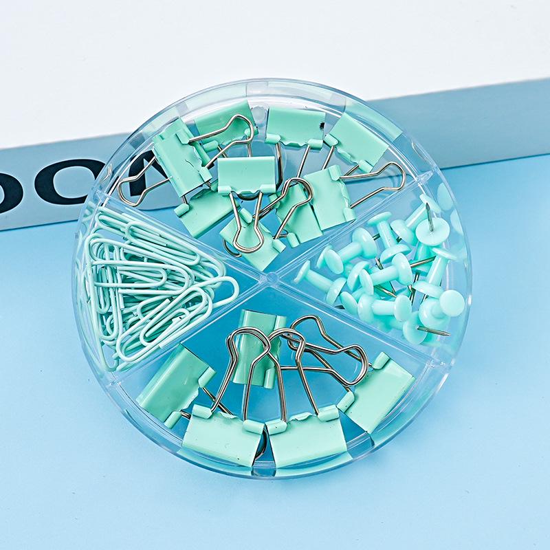 Colorful Long Tail Clip and Paper Clip Set with Four-Grids