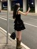 Early Spring New French Black Suspender Dress, Children's Summer Temperament, Beautiful Little Black Dress