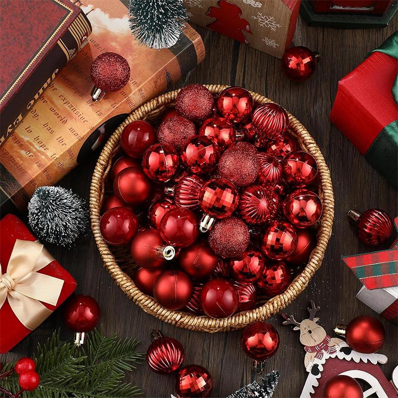 3CM 30Pcs Shatterproof Christmas Balls Pendant Xmas Tree Hanging Ornament Star Topper Noel Navidad Decor for Home New Year Gifts